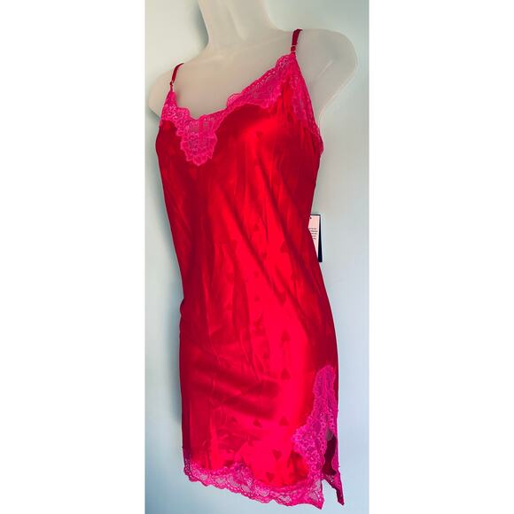 INC International Concepts Intimates Satin Slip Hearts Red and Pink XXL NWT - Picture 3 of 10